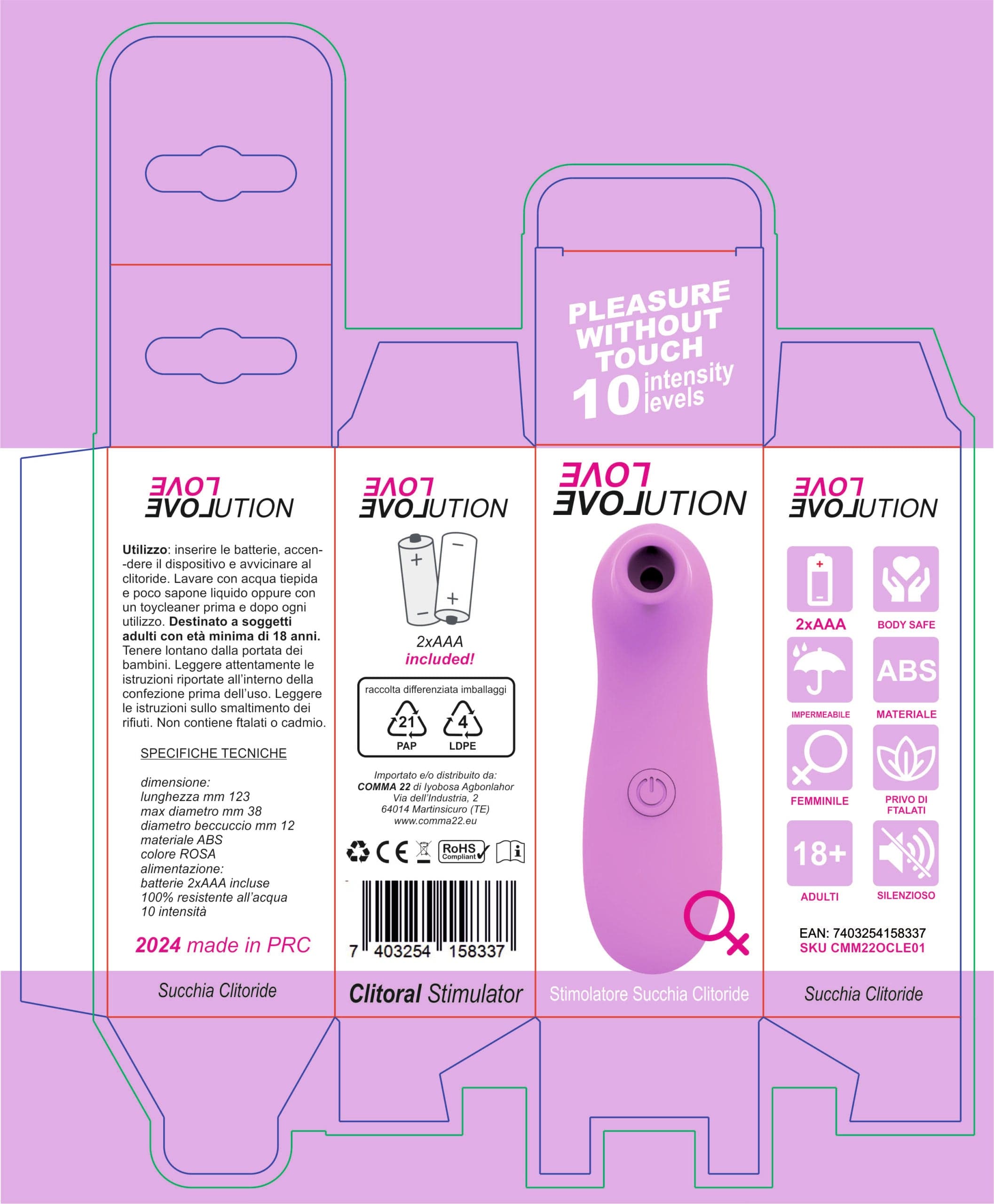 Stimolatore del succhia clitoride intimo per la donna vibratore a onde di pressione air pulse 10 velocità BATTERIE INCLUSE in Succhia clitoride Kondorama - Martinsicuro, commercioVirtuoso.it