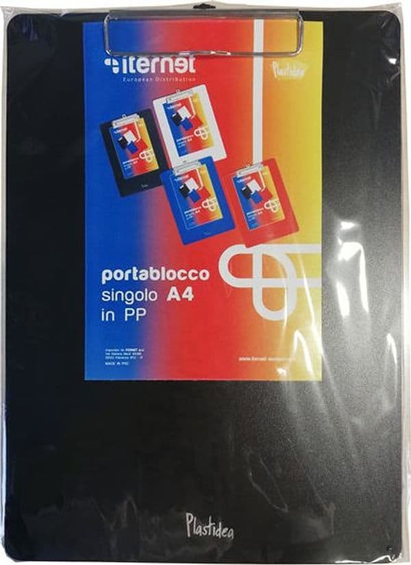 PORTABLOCCO A4 IN PPL CON MOLLA IN METALLO NERO
