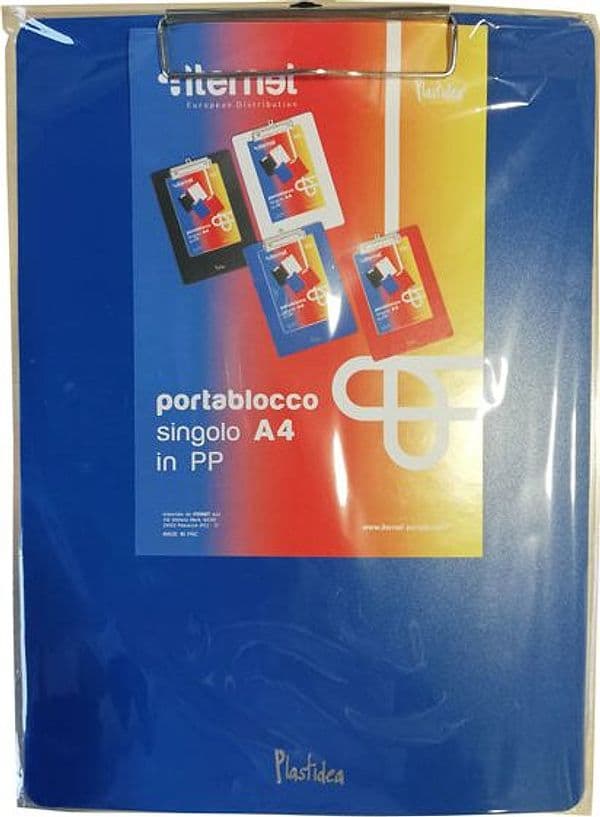 PORTABLOCCO A4 IN PPL CON MOLLA IN METALLO BLU