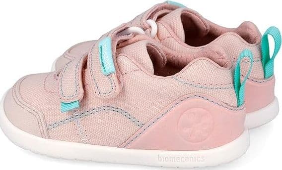 Scarpe tela wide primi passi blu rosa naturale Biomecanics in prodotto UP Calzature Balduina - Roma, commercioVirtuoso.it
