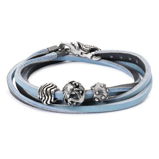 Trollbeads Bracciale Cuoio Celeste e Grigio Scuro in Bracciali Alba Gioielli - Casoria, commercioVirtuoso.it