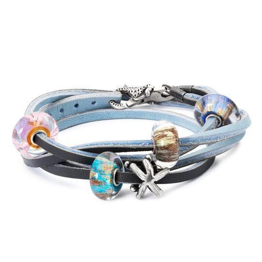 Trollbeads Bracciale Cuoio Celeste e Grigio Scuro in Bracciali Alba Gioielli - Casoria, commercioVirtuoso.it