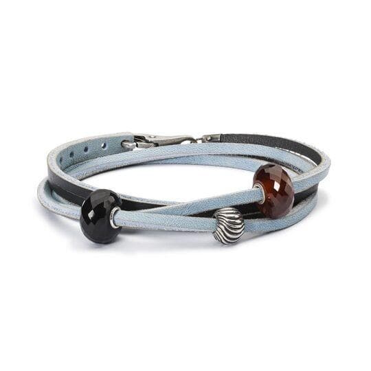 Trollbeads Bracciale Cuoio Celeste e Grigio Scuro in Bracciali Alba Gioielli - Casoria, commercioVirtuoso.it