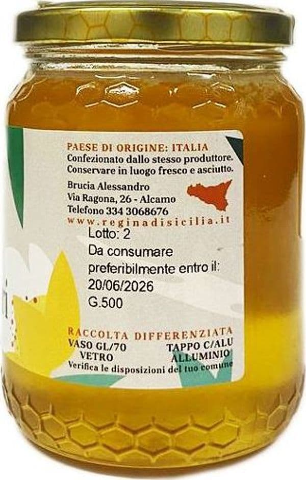Miele in Vasetto Mille Fiori Di Ape Nere Miele Siciliano Grezzo Miele Puro Origine Sicilia in Barattolo Di Vetro 500g in Miele AlBio Sicily - Misilmeri, commercioVirtuoso.it