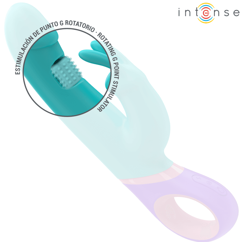 INTENSE - MONICA VIBRATORE RABBIT CON STIMOLATORE G-SPOT ROTANTE BLU in Massaggiatori elettrici manuali Desideria Shop - Latina, commercioVirtuoso.it