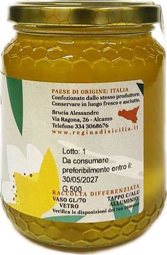 Miele in Vasetto Sulla Di Ape Nere Miele Siciliano Grezzo Miele Puro Origine Sicilia in Barattolo Di Vetro 500g in Miele AlBio Sicily - Misilmeri, commercioVirtuoso.it
