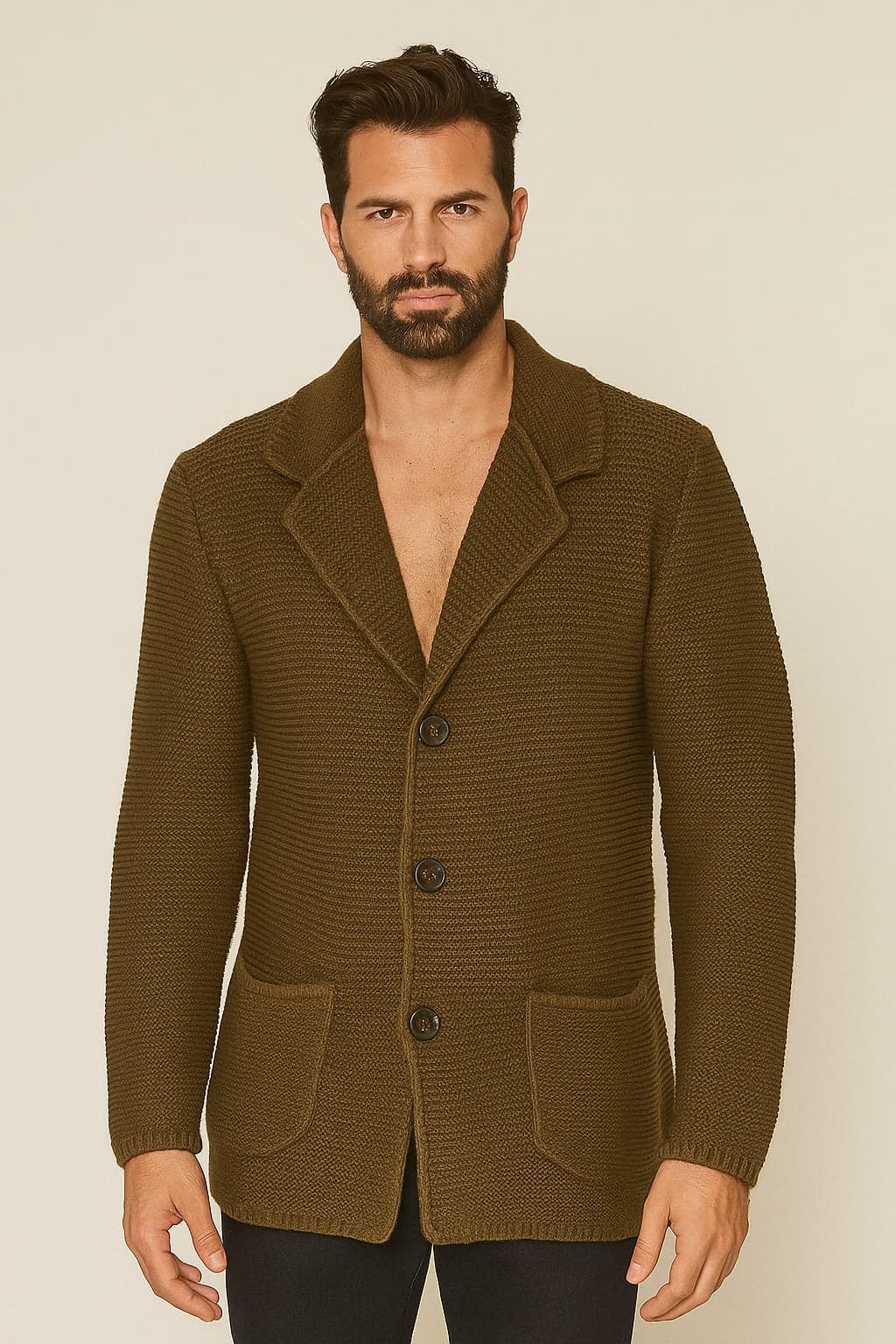 Cardigan  bottoni collo camicia