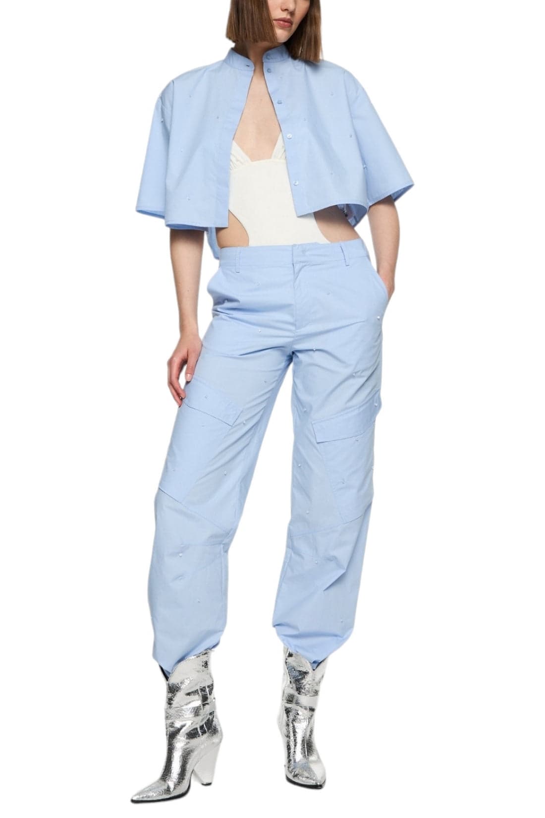 Dondup Pantaloni Azzurro da donna in Pantaloni Drestige - Casamassima, commercioVirtuoso.it