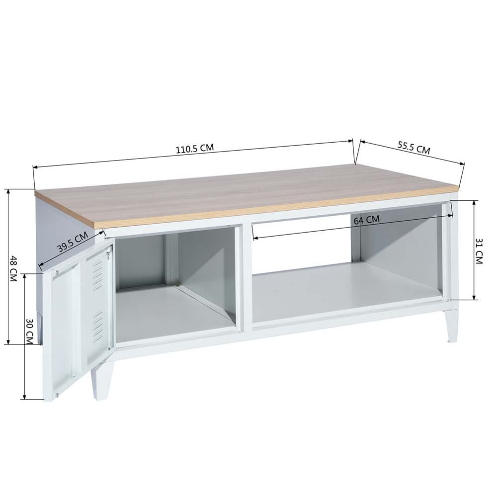 Mobile basso Metallo e Legno 120x40 H 46cm Salotto Porta TV Design Industriale in Console e tavoli da divano Danyx - Casoria, commercioVirtuoso.it