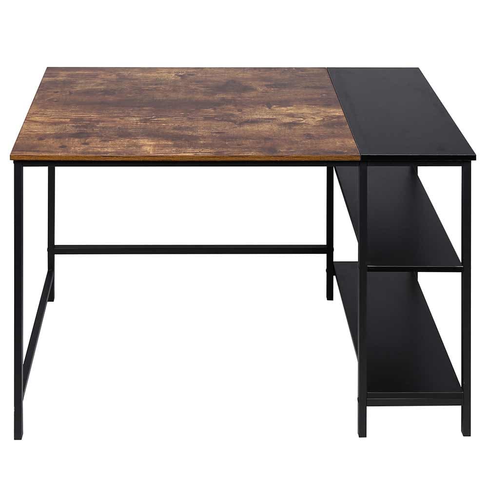 Scrivania Moderna con Ripiani Laterale 120x60 H 75 cm Casa Ufficio Lavoro Nero Marrone in Scrivanie Danyx - Casoria, commercioVirtuoso.it