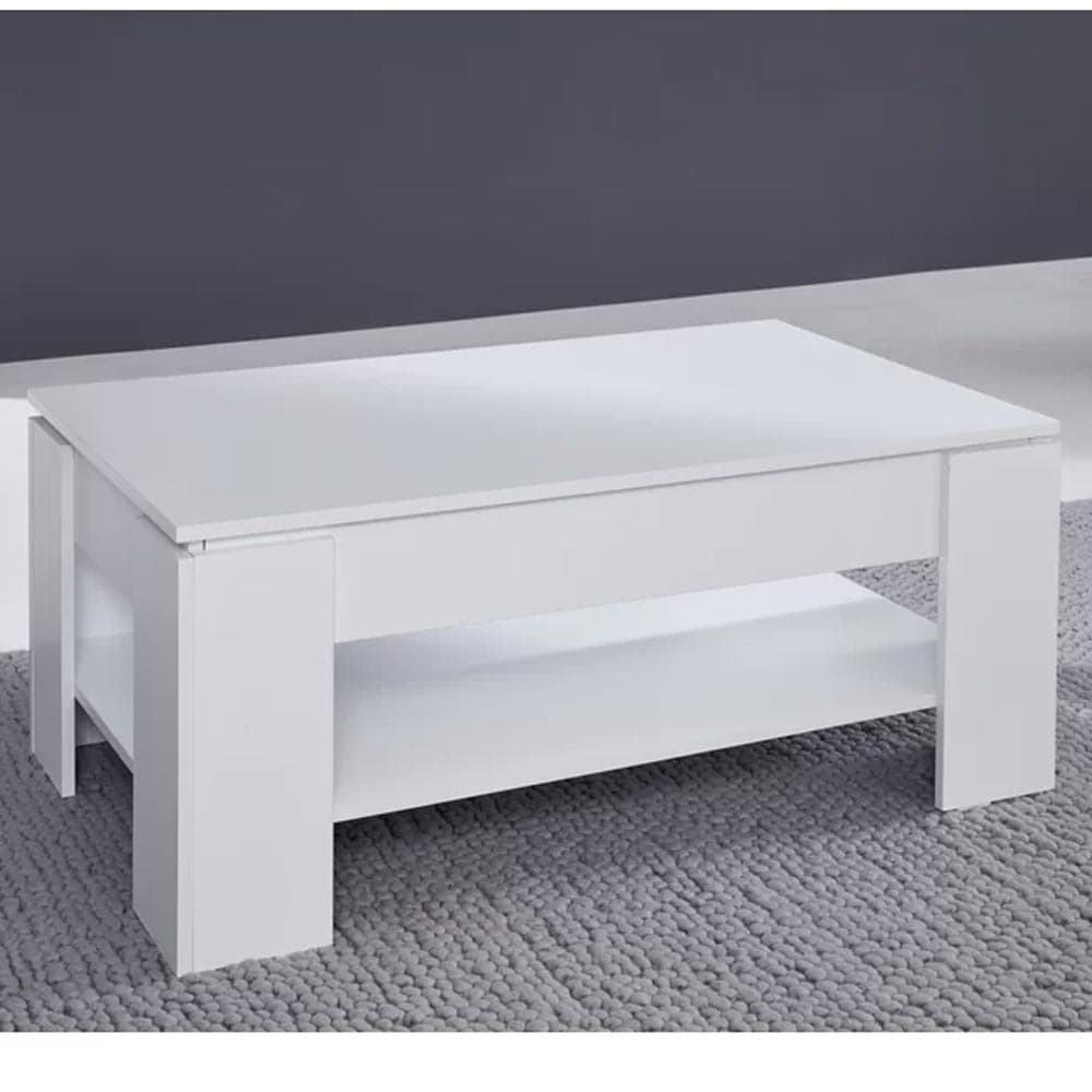 Tavolino Soggiorno Salotto Moderno con Rialzo Vano Contenitore Apribile Legno Bianco in Tavolini da caffè Danyx - Casoria, commercioVirtuoso.it