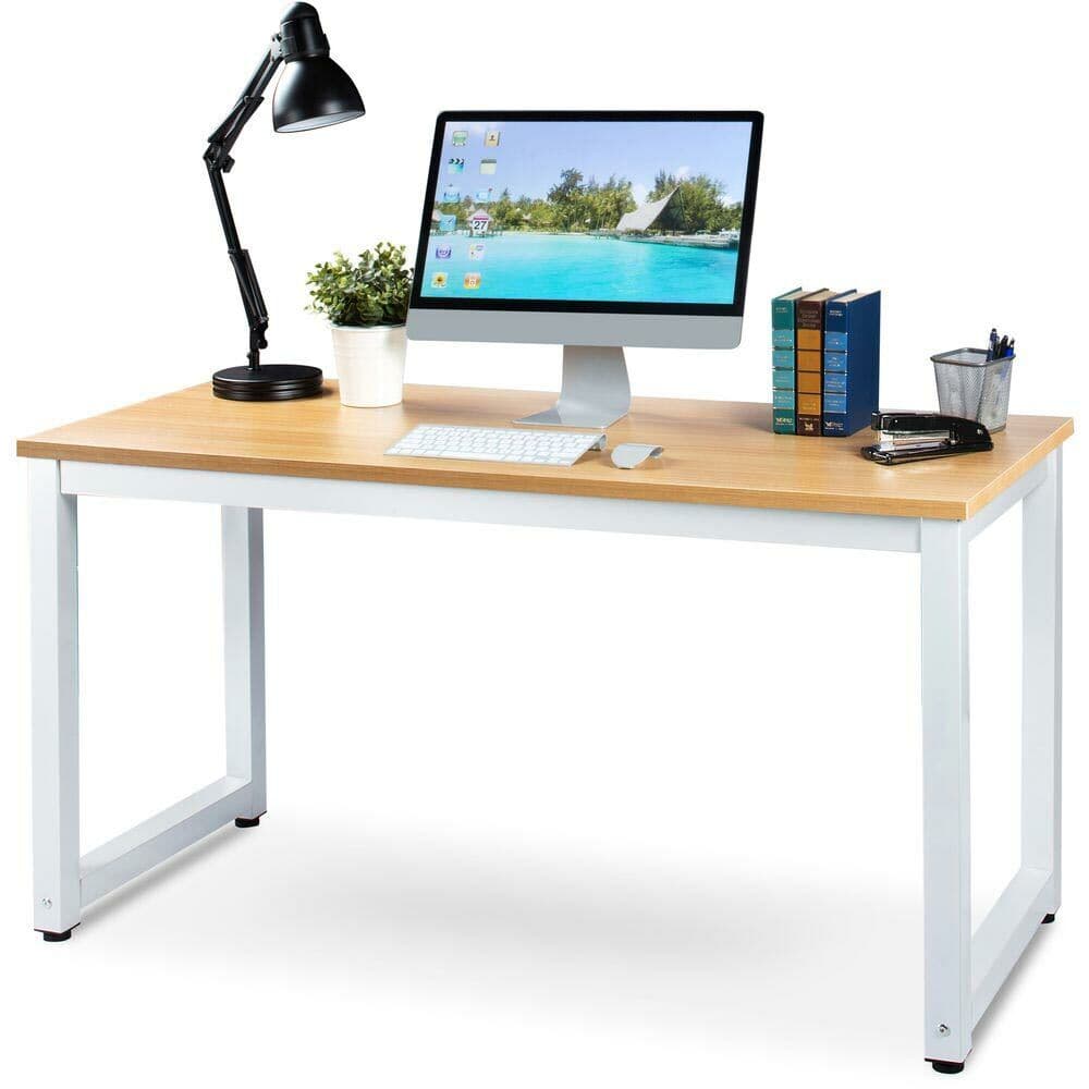 Tavolo Scrivania Ufficio Camera Studio Metallo e Legno 120x60 H70cm Bianco Noce in Scrivanie Danyx - Casoria, commercioVirtuoso.it