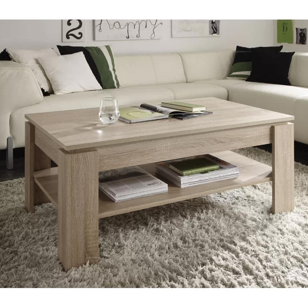 Tavolino Soggiorno Salotto Moderno con Rialzo Vano Contenitore Apribile Legno Beige in Tavolini da caffè Danyx - Casoria, commercioVirtuoso.it