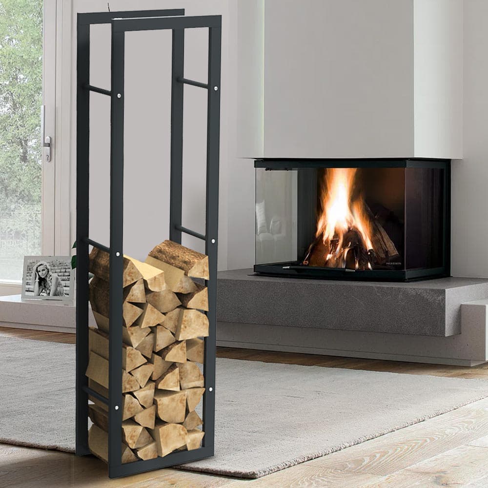 Portalegna Supporto Metallo Porta Legna Interno Legnaia Camino Stufa 150x40x25cm in Culle portalegna Danyx - Casoria, commercioVirtuoso.it