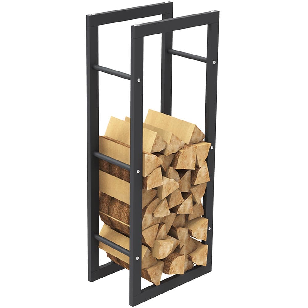 Portalegna in Metallo Verniciato Porta Legna Interno Esterno 100x40x25cm Nero in Portalegna Danyx - Casoria, commercioVirtuoso.it