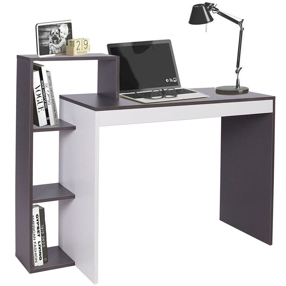 Scrivania Moderna con Ripiani Laterale 110x40 H 91 cm Casa Ufficio Lavoro Grigio in Scrivanie Danyx - Casoria, commercioVirtuoso.it