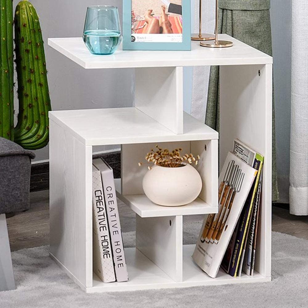 Tavolino da Salotto Porta Libri 4 Piani Moderno 45x40 H55 cm Bianco in Tavolini da caffè Danyx - Casoria, commercioVirtuoso.it