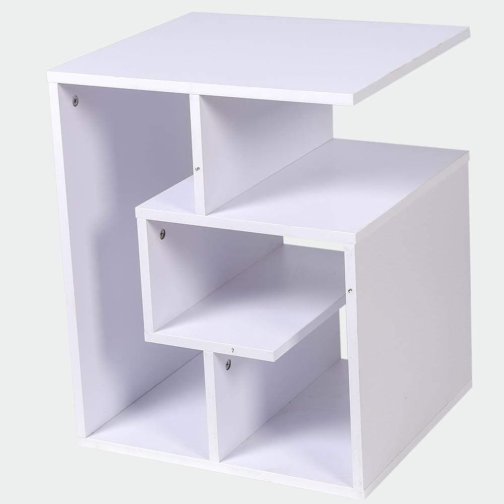 Tavolino da Salotto Porta Libri 4 Piani Moderno 45x40 H55 cm Bianco in Tavolini da caffè Danyx - Casoria, commercioVirtuoso.it