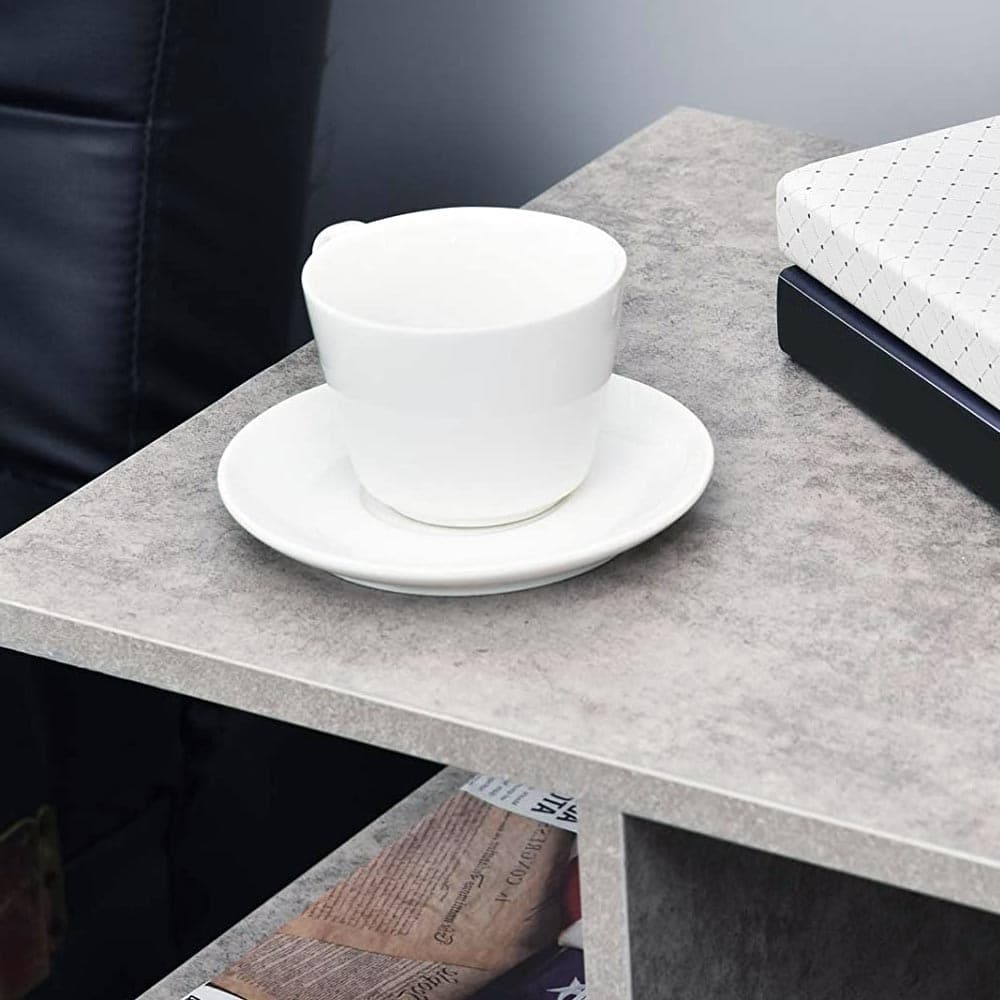 Tavolino da Salotto Porta Libri 4 Piani Moderno 45x40 H55 cm Grigio Cemento in Tavolini da caffè Danyx - Casoria, commercioVirtuoso.it