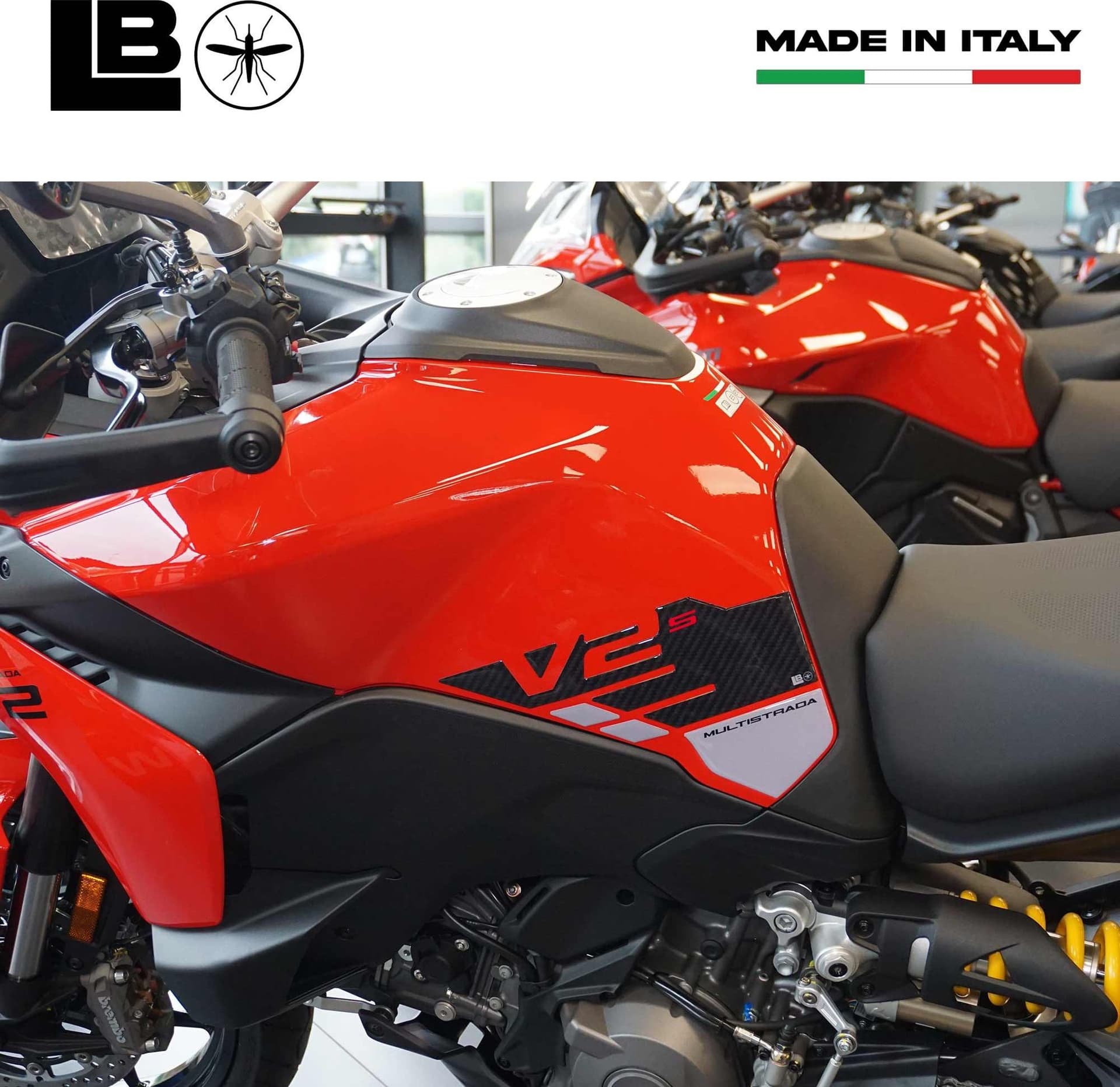 Adesivi 3D Laterali Serbatoio compatibili con Ducati Multistrada V2 V2S 2025 in Decalcomanie adesivi e magneti LabelBike - Bibbiano, commercioVirtuoso.it