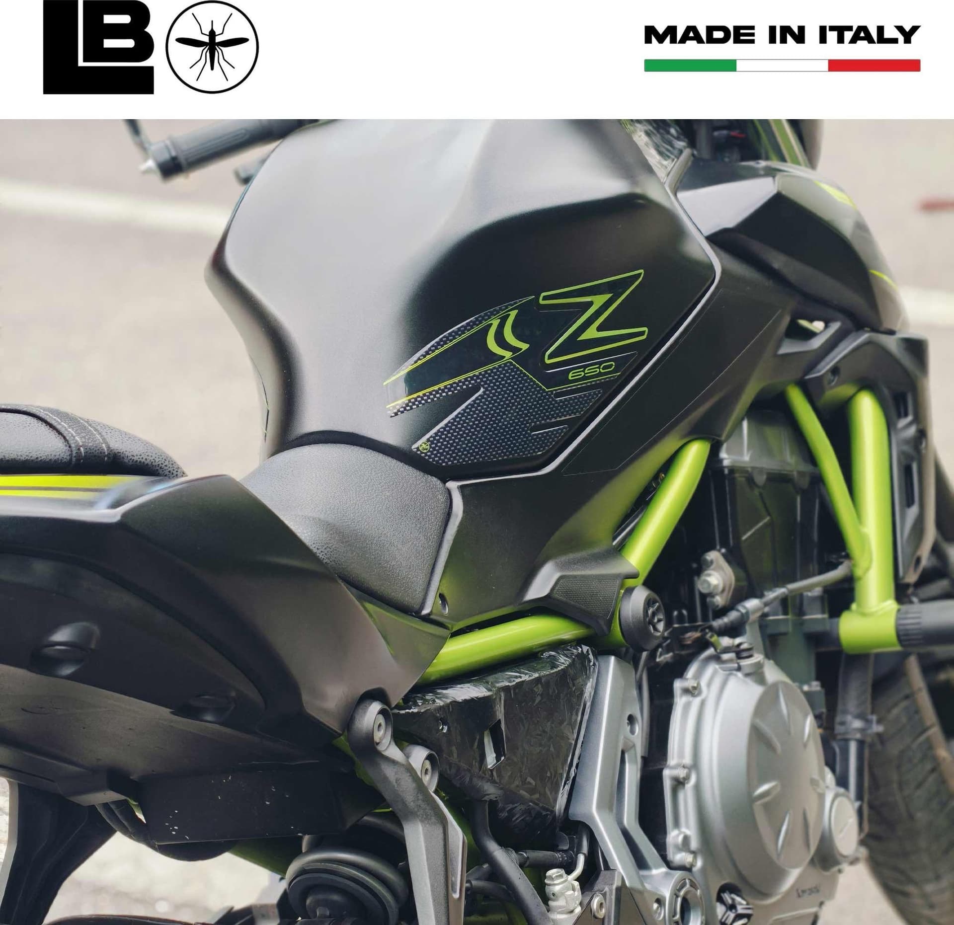 Adesivi 3D Protezioni Laterali Serbatoio compatibili con Kawasaki Z650 2017-2022 in Decalcomanie adesivi e magneti LabelBike - Bibbiano, commercioVirtuoso.it