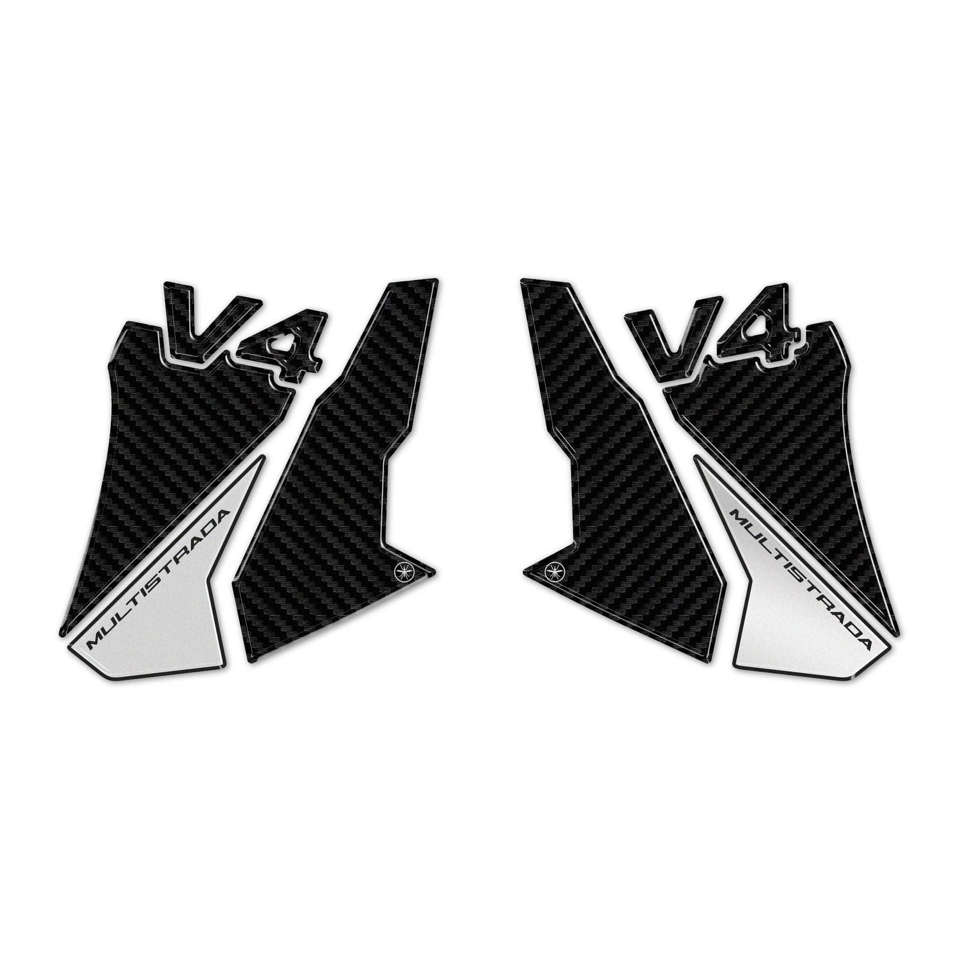 Protezioni Laterali Adesivi compatibili con Ducati Multistrada V4 2021-25 Silver in Decalcomanie adesivi e magneti LabelBike - Bibbiano, commercioVirtuoso.it
