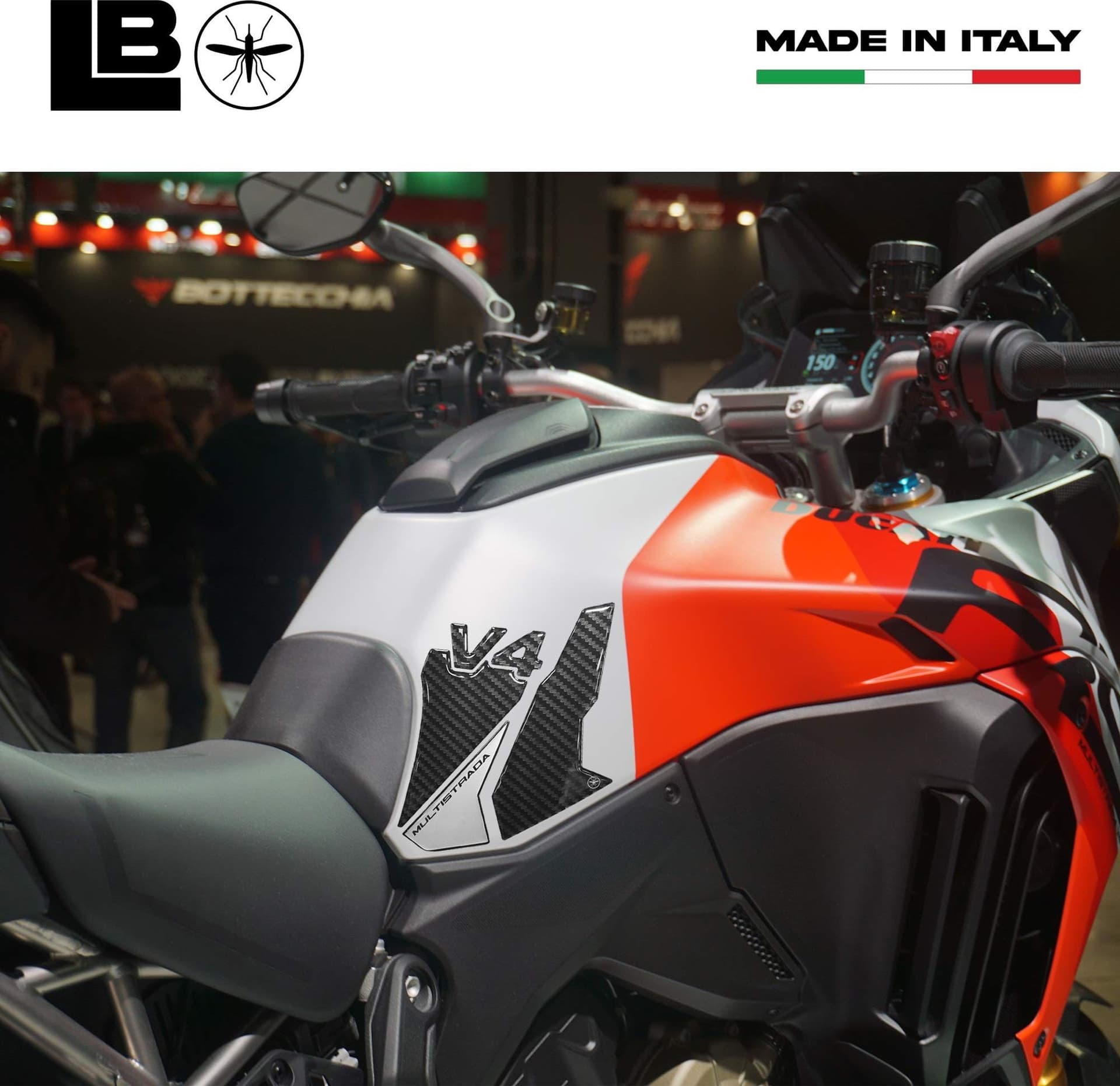 Protezioni Laterali Adesivi compatibili con Ducati Multistrada V4 2021-25 Silver in Decalcomanie adesivi e magneti LabelBike - Bibbiano, commercioVirtuoso.it