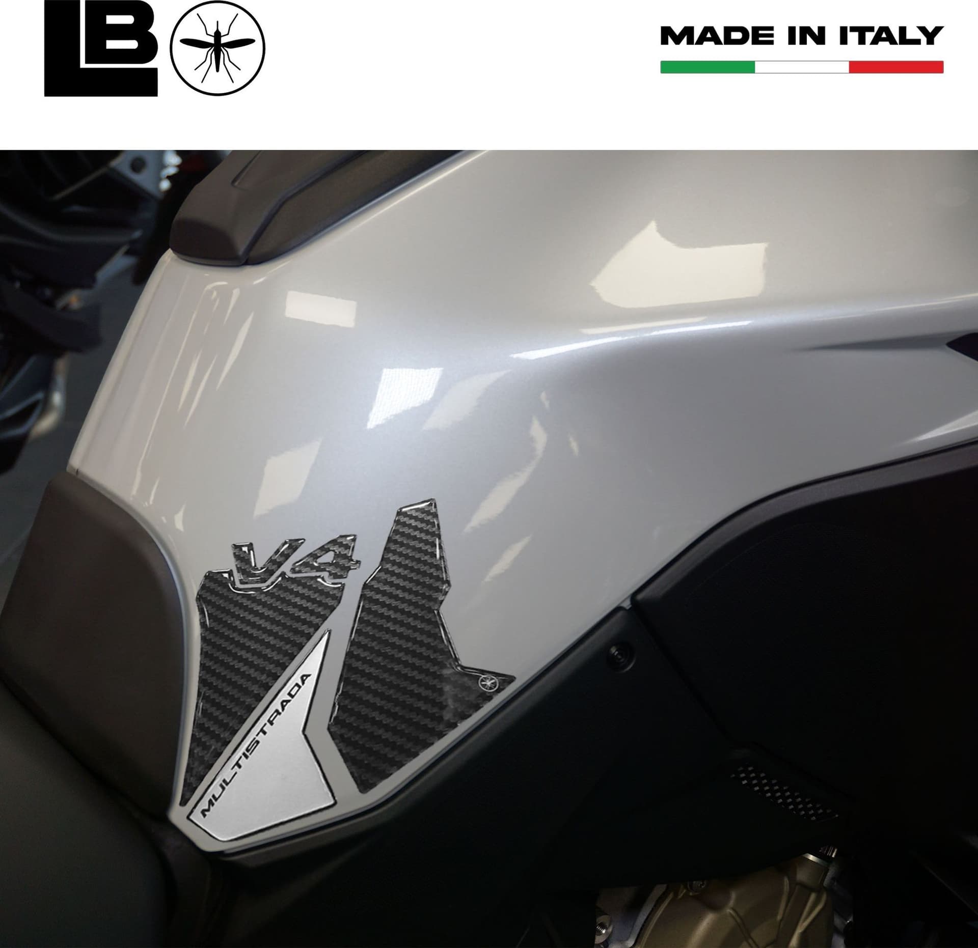 Protezioni Laterali Adesivi compatibili con Ducati Multistrada V4 2021-25 Silver in Decalcomanie adesivi e magneti LabelBike - Bibbiano, commercioVirtuoso.it
