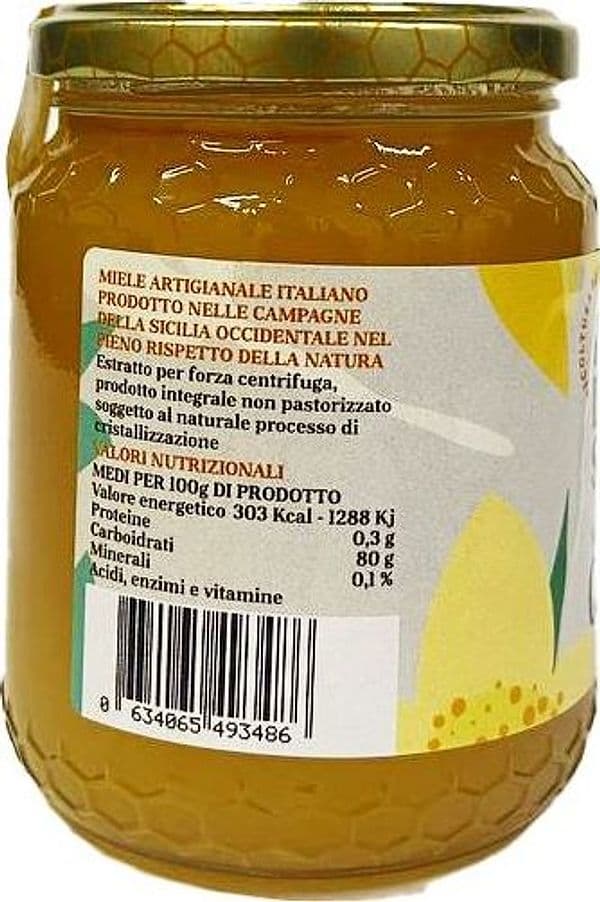 Miele in Vasetto Cardo Di Ape Nere Miele Siciliano Grezzo Miele Puro Origine Sicilia in Barattolo Di Vetro 500g in Miele AlBio Sicily - Misilmeri, commercioVirtuoso.it