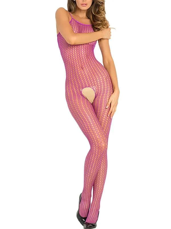 Bodystocking Crochet Nylon Viola in Babydoll e négligé Mettimelo.it - Casoria, commercioVirtuoso.it
