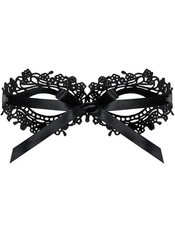 Maschera Ricamata Nero Pizzo Raso in Cappucci che coprono il volto Mettimelo.it - Casoria, commercioVirtuoso.it