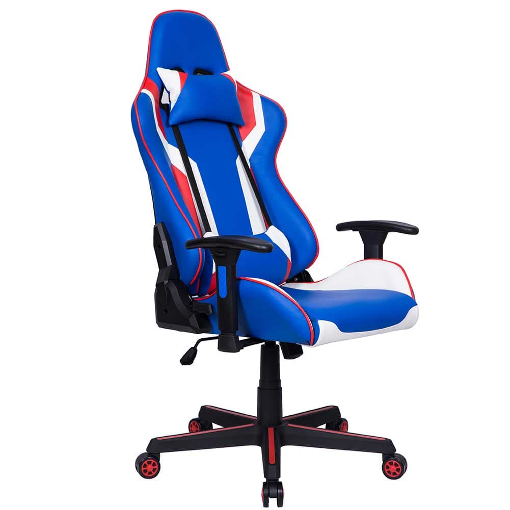 Sedia Poltrona Gaming Ufficio Scrivania, Gioco Reclinabile Girevole 2 cuscini Blu in Sedie Gaming Danyx - Casoria, commercioVirtuoso.it