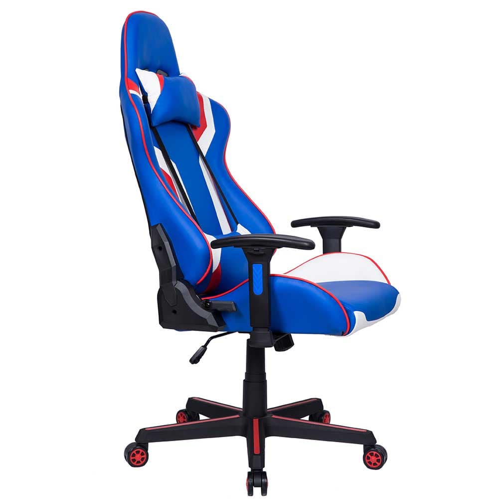 Sedia Poltrona Gaming Ufficio Scrivania, Gioco Reclinabile Girevole 2 cuscini Blu in Sedie Gaming Danyx - Casoria, commercioVirtuoso.it
