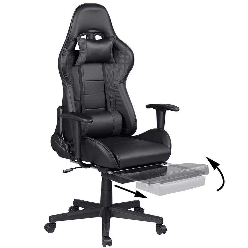 Poltrona Sedia Gaming 2 Cuscini Reclinabile 180° con Poggiapiedi Nero in Sedie Gaming Danyx - Casoria, commercioVirtuoso.it
