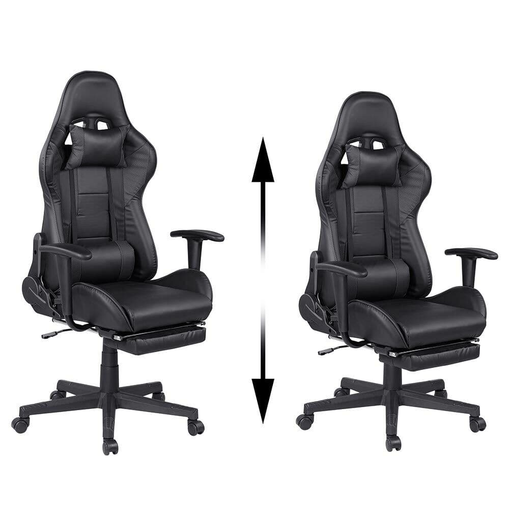 Poltrona Sedia Gaming 2 Cuscini Reclinabile 180° con Poggiapiedi Nero in Sedie Gaming Danyx - Casoria, commercioVirtuoso.it