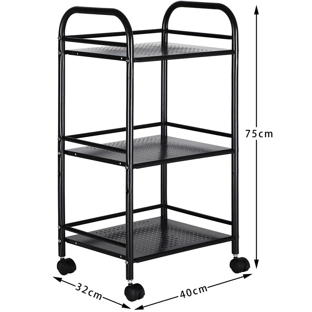 Carrello Multiuso in Metallo Verniciato Nero Bagno Cucina Parrucchiere Estetista in Carrelli porta oggetti Danyx - Casoria, commercioVirtuoso.it