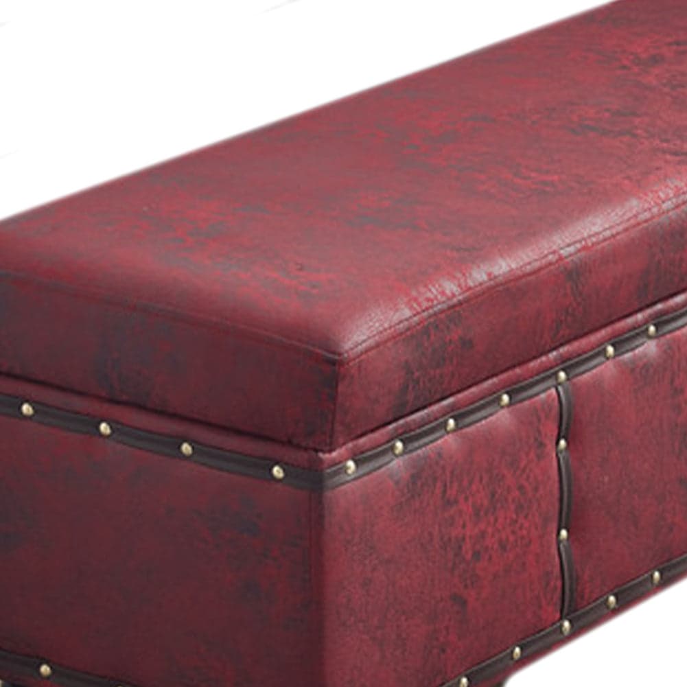 Cassapanca Pouf Contenitore Panca Vintage 80x40 H 43cm con Rivetti Bordò in Panche contenitore Danyx - Casoria, commercioVirtuoso.it