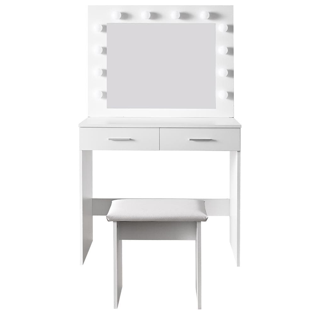Consolle Trucco Specchio e Sgabello Led Mobile Makeup 2Cassetti 80x40 H 140cm in Toelette Danyx - Casoria, commercioVirtuoso.it