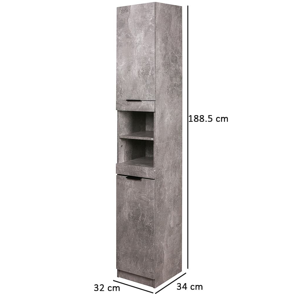 Mobile a Colonna Armadietto Salvaspazio da Bagno 4 Ripiani Interni 2 Ante H188cm in Mobili a colonna Danyx - Casoria, commercioVirtuoso.it