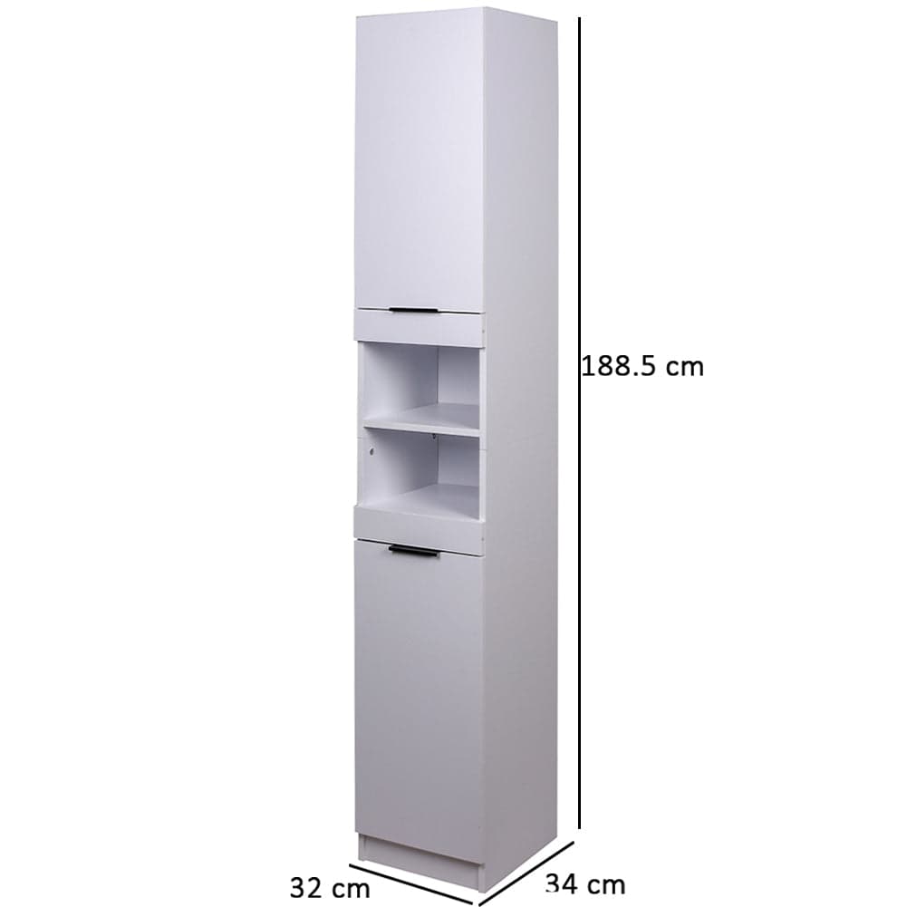 Mobile a Colonna Armadietto Salvaspazio da Bagno 4 Ripiani Interni 2 Ante H188cm in Mobili a colonna Danyx - Casoria, commercioVirtuoso.it