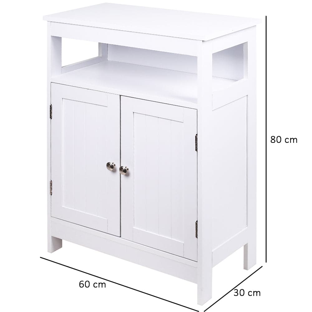 Mobile in Legno 60x30 H 80cm Bagno Camera Ingresso Salvaspazio 2 Ante 1 Vano Bianco in Mobili a terra Danyx - Casoria, commercioVirtuoso.it
