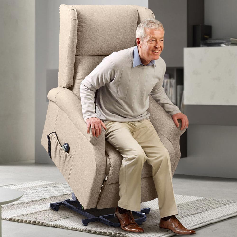 Poltrona Motorizzata Alza Persona Recliner Telecomando Poggia Testa Laterale Beige in Poltrone reclinabili Danyx - Casoria, commercioVirtuoso.it