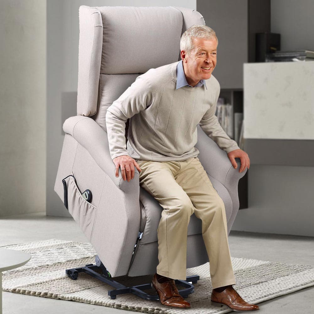 Poltrona Motorizzata Alza Persona Recliner Telecomando Poggia Testa Laterale Beige in Poltrone reclinabili Danyx - Casoria, commercioVirtuoso.it