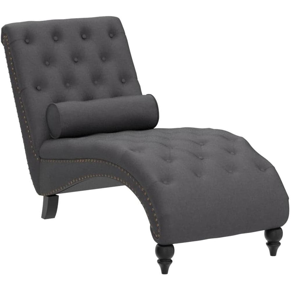 Poltrona Sdraio Chaise Lounge Tessuto Grigio Capitonnè 148cm Soggiorno Salotto in Poltrone Danyx - Casoria, commercioVirtuoso.it