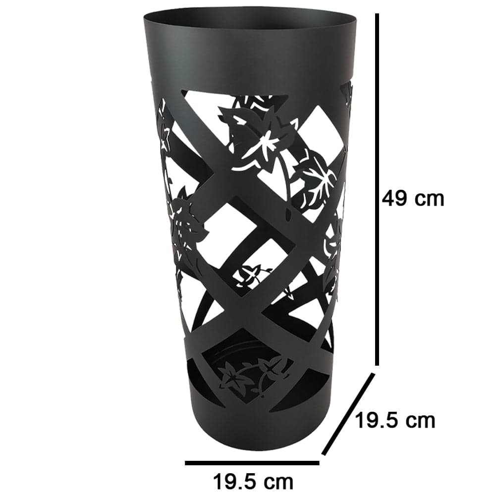 Porta Ombrelli Decorato H. 49 cm Metallo Verniciato Tondo Uso Interno Esterno Nero in Porta ombrelli Danyx - Casoria, commercioVirtuoso.it