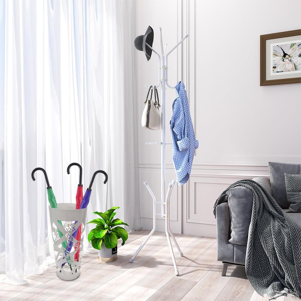 Porta Ombrelli Decorato H. 49 cm Metallo Verniciato Tondo Uso Interno Esterno Bianco in Porta ombrelli Danyx - Casoria, commercioVirtuoso.it