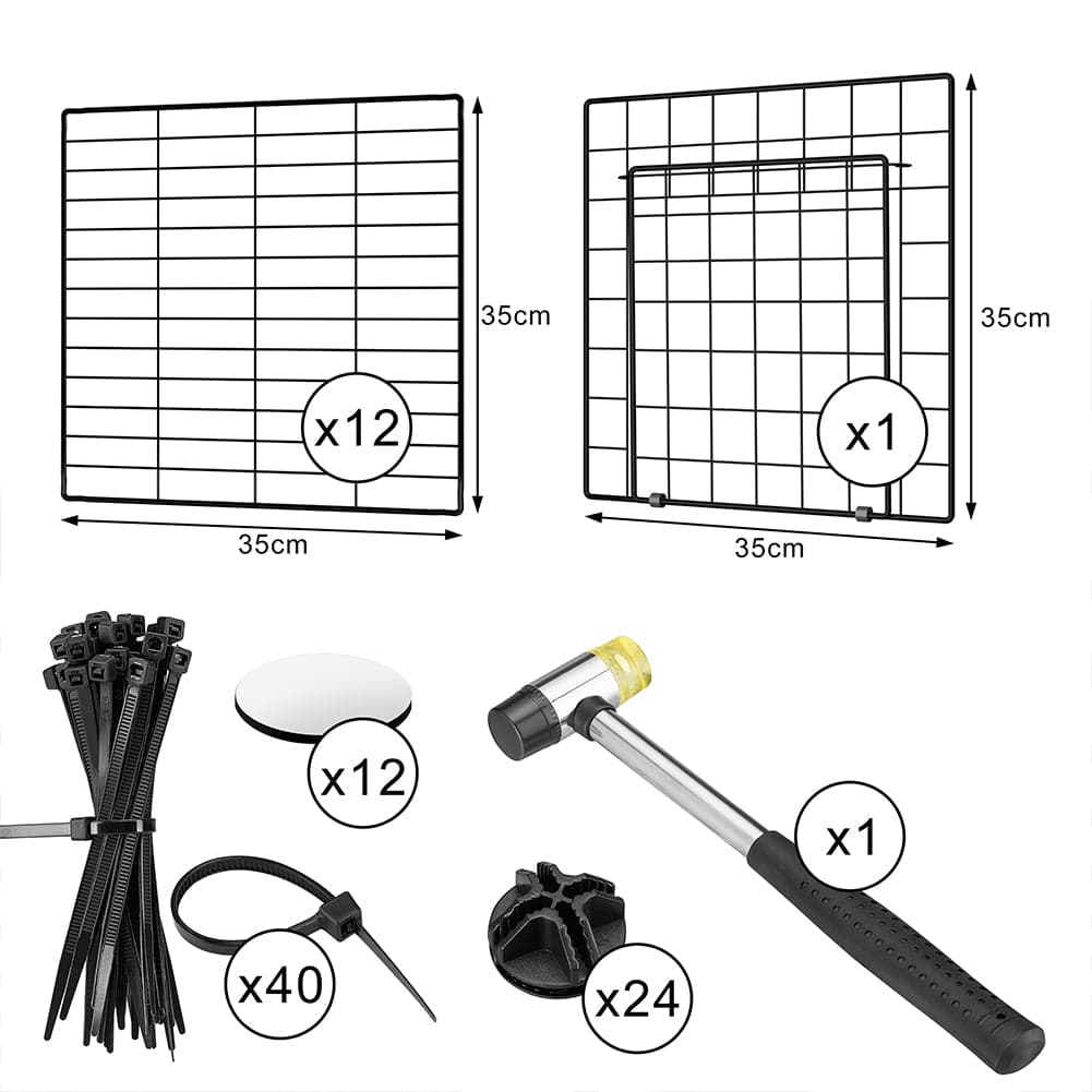 Recinto Cancelletto Animali Piccola Taglia 420cm 12 Moduli da 35xH35cm Nero in Recinti gioco Danyx - Casoria, commercioVirtuoso.it