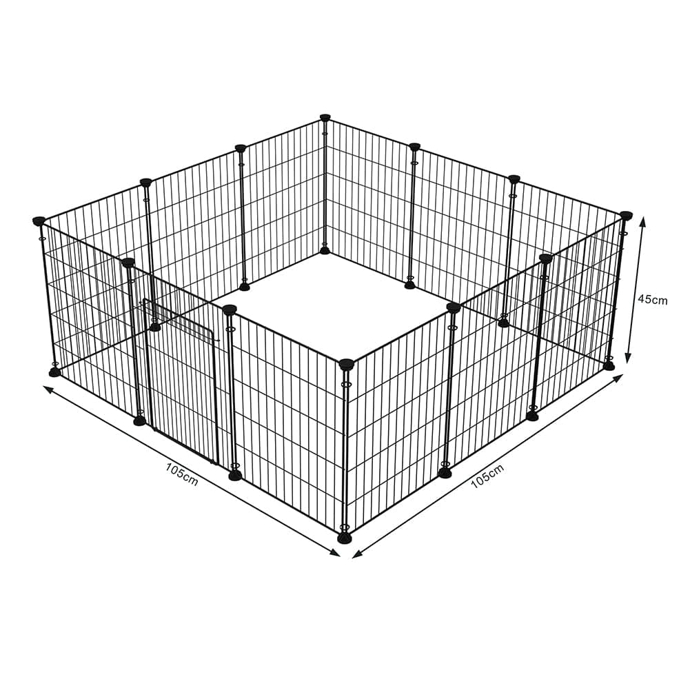 Recinto Cancelletto Animali Piccola Taglia 420cm 12 Moduli da 35xH45cm Nero in Cancelletti per porte e scale Danyx - Casoria, commercioVirtuoso.it
