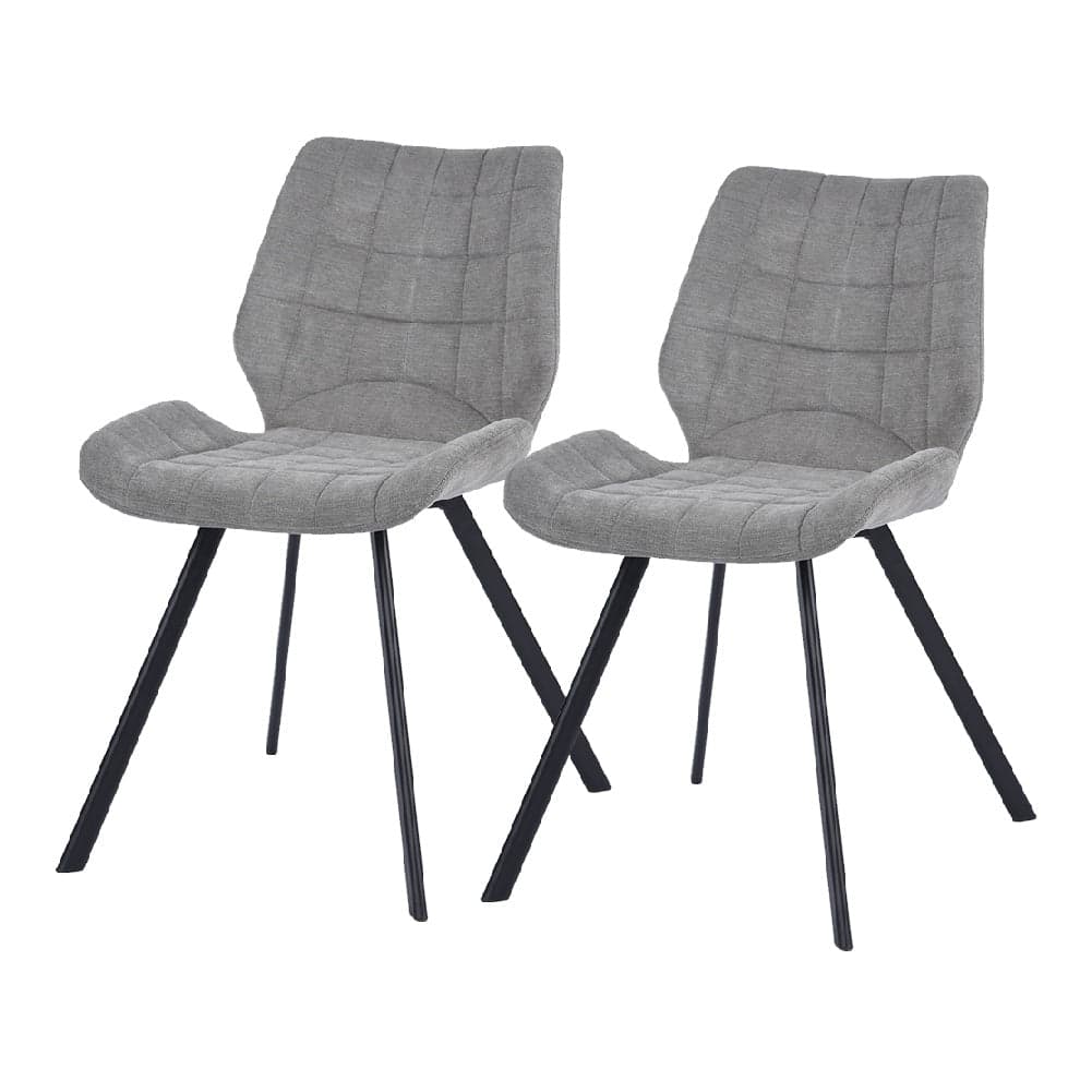 Sedia in Tessuto Kit 2pz Seduta e Schienale Ergonomici Gamba Metallo Nero Grigio