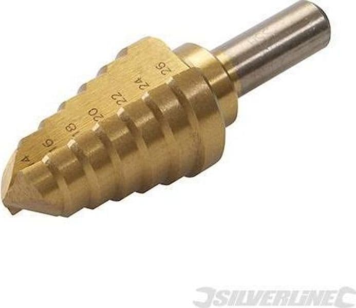 Fresa a gradino rivestita in titanio HSS per la perforazione varie misure silverline Silverline